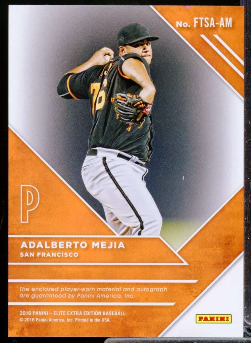Adalberto Mejia 2016 Elite Extra Edition Future Threads Autograph Silver #11  Image 2