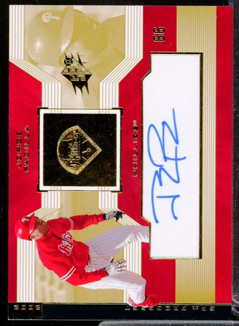 Jorge Padilla RC Card 2002 SPx Rookie Autograph #141  Image 1