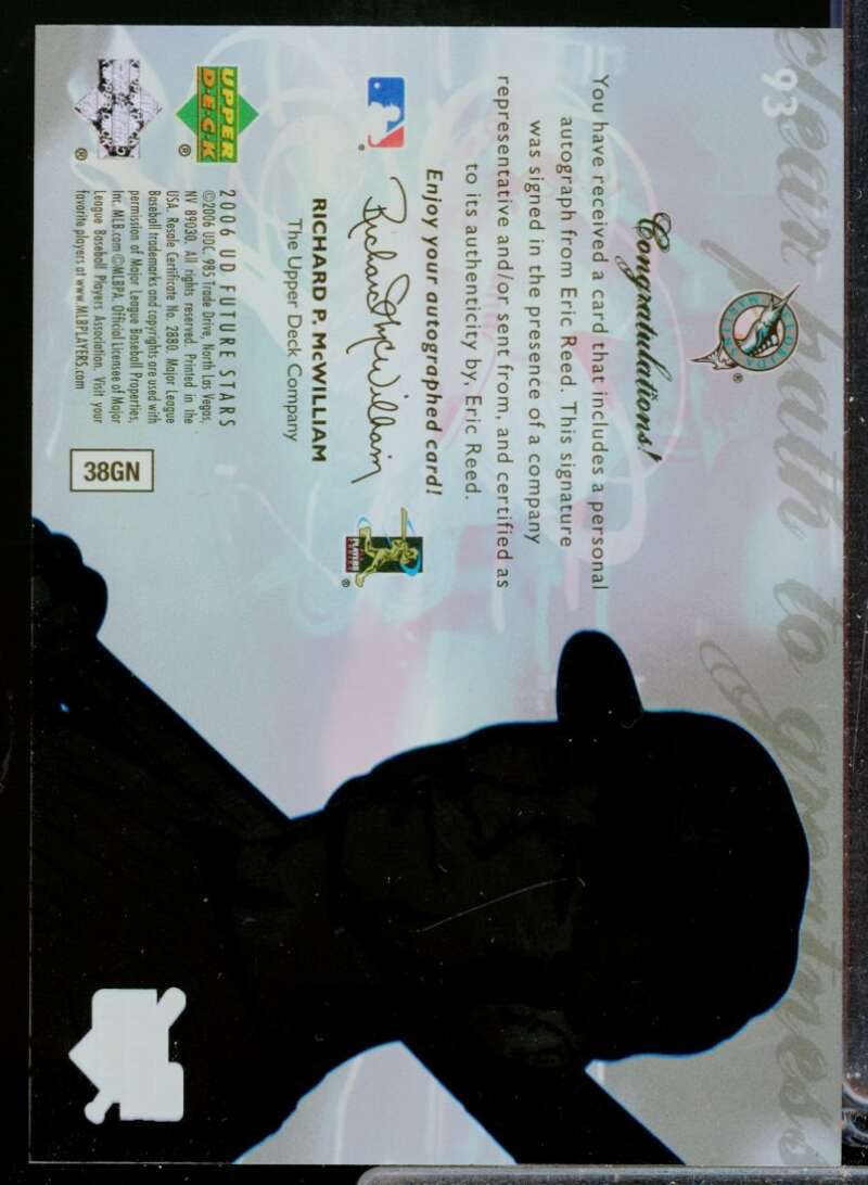 Eric Reed RC Card 2006 Upper Deck Clear Path to Greatness Rookie Autograph #93  Image 2