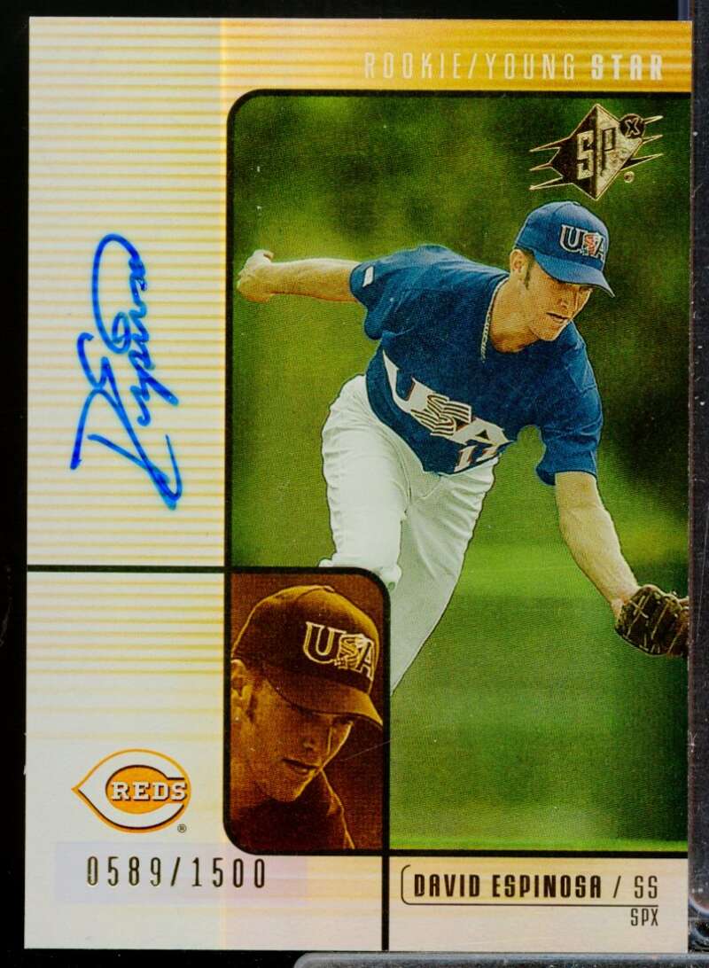 David Espinosa /1500 RC Card 2000 SPx Rookie Autograph #137  Image 1
