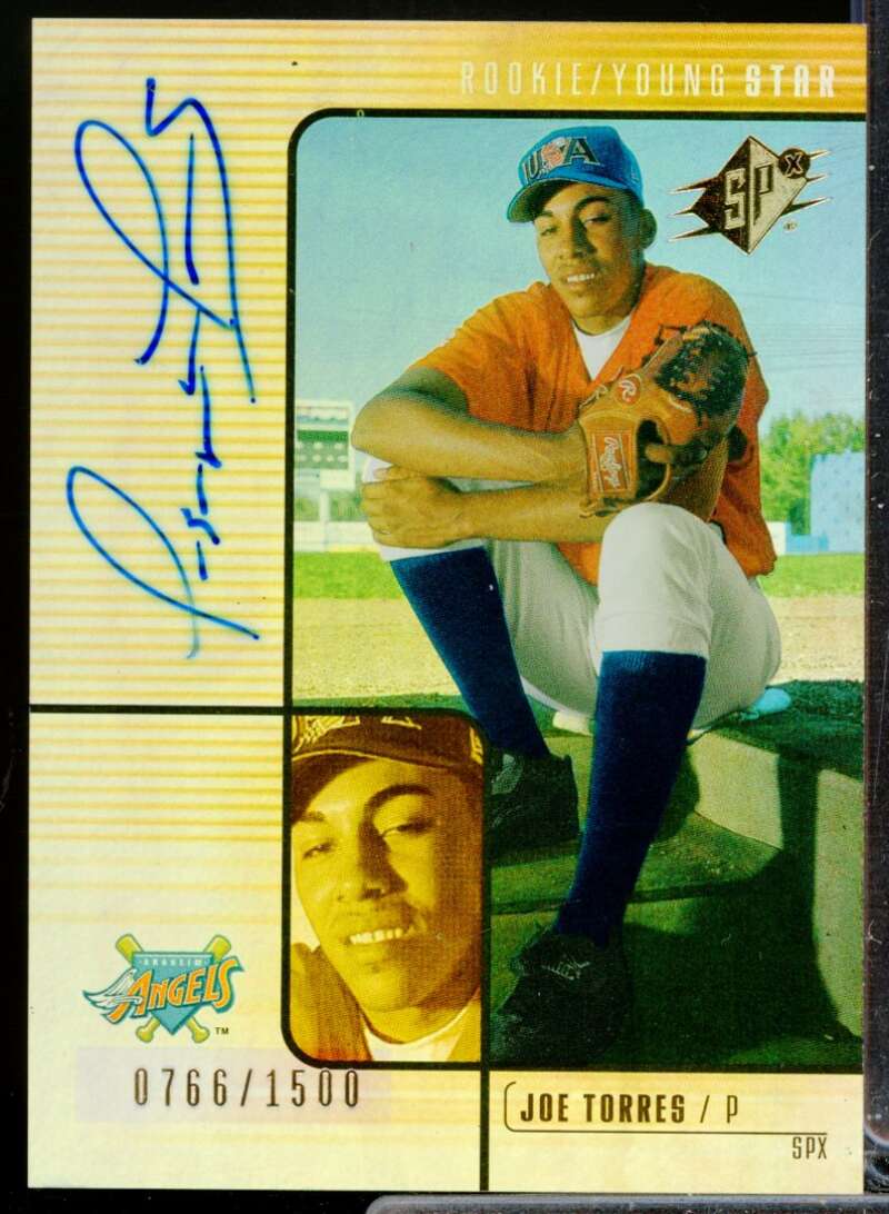 Joe Torres /1500 RC Card 2000 SPx Rookie Autograph #149  Image 1
