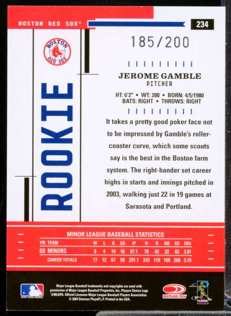 Jerome Gamble /200 2004 Throwback Threads Rookie Autograph Signature Marks #234  Image 2