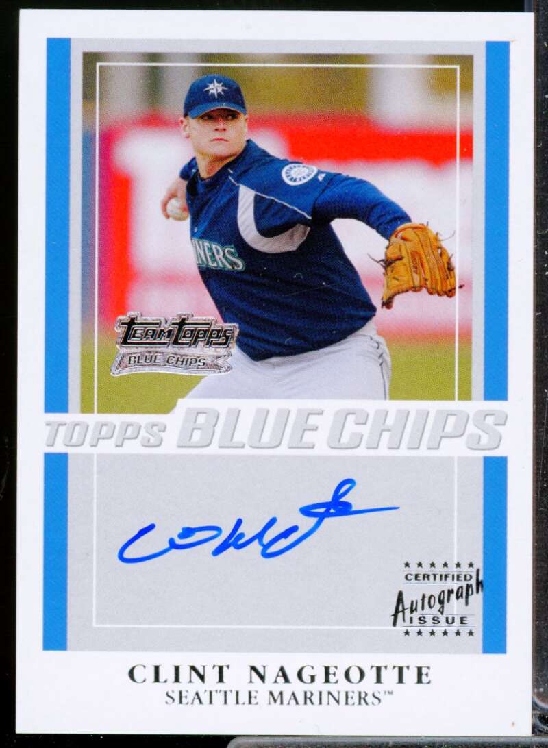 Clint Nageotte Card 2003 Team Topps Blue Chips Autographs #CN  Image 1