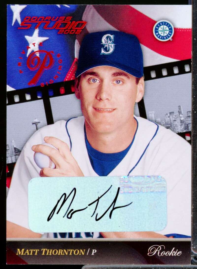 Matt Thornton /250 2002 Donruss Studio Private Signings Rookie Autograph #248  Image 1