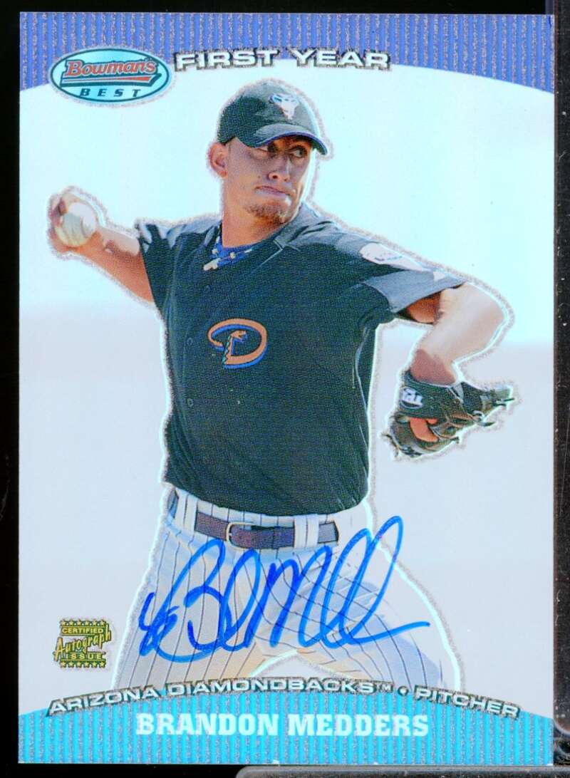 Brandon Medders RC Card 2004 Bowman's Best First Year Rookie Autograph #BEM  Image 1