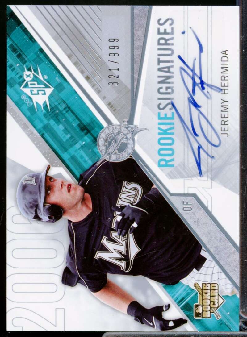 Jeremy Hermida /999 RC Card 2006 SPx Rookie Autograph #114  Image 1