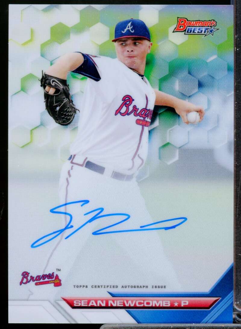 Sean Newcomb Card 2016 Bowman's Best Best of '16 Autographs Refractors #B16SN  Image 1