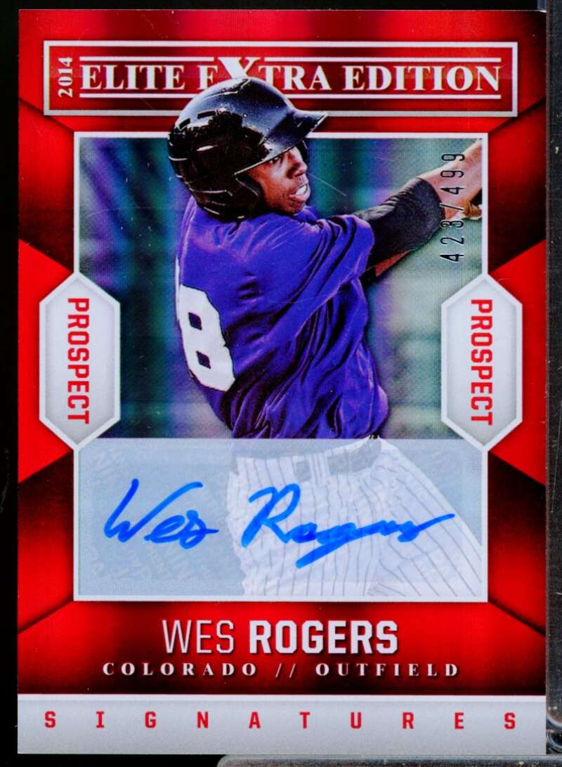 Wes Rogers /499 2014 Elite Extra Edition Prospects Autograph Signatures #86  Image 1