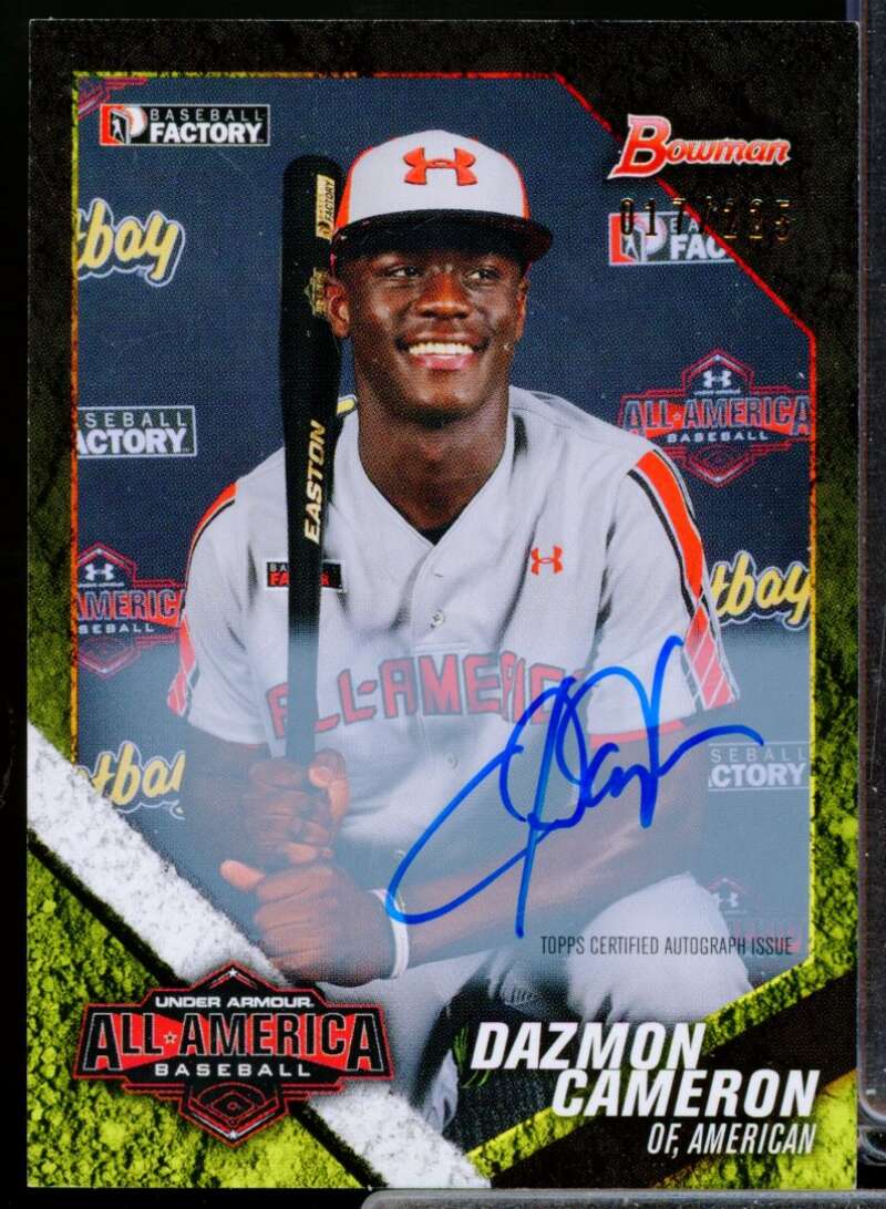 Dazmon Cameron /225 Card 2014 Bowman Under Armour All-American Autographs #UAA4  Image 1