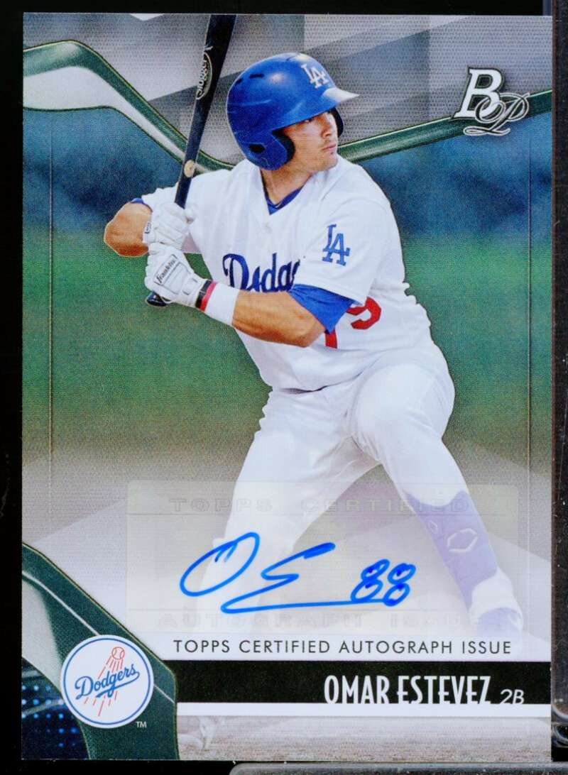 Omar Estevez Card 2021 Bowman Platinum Top Prospect Autographs #TOP51  Image 1