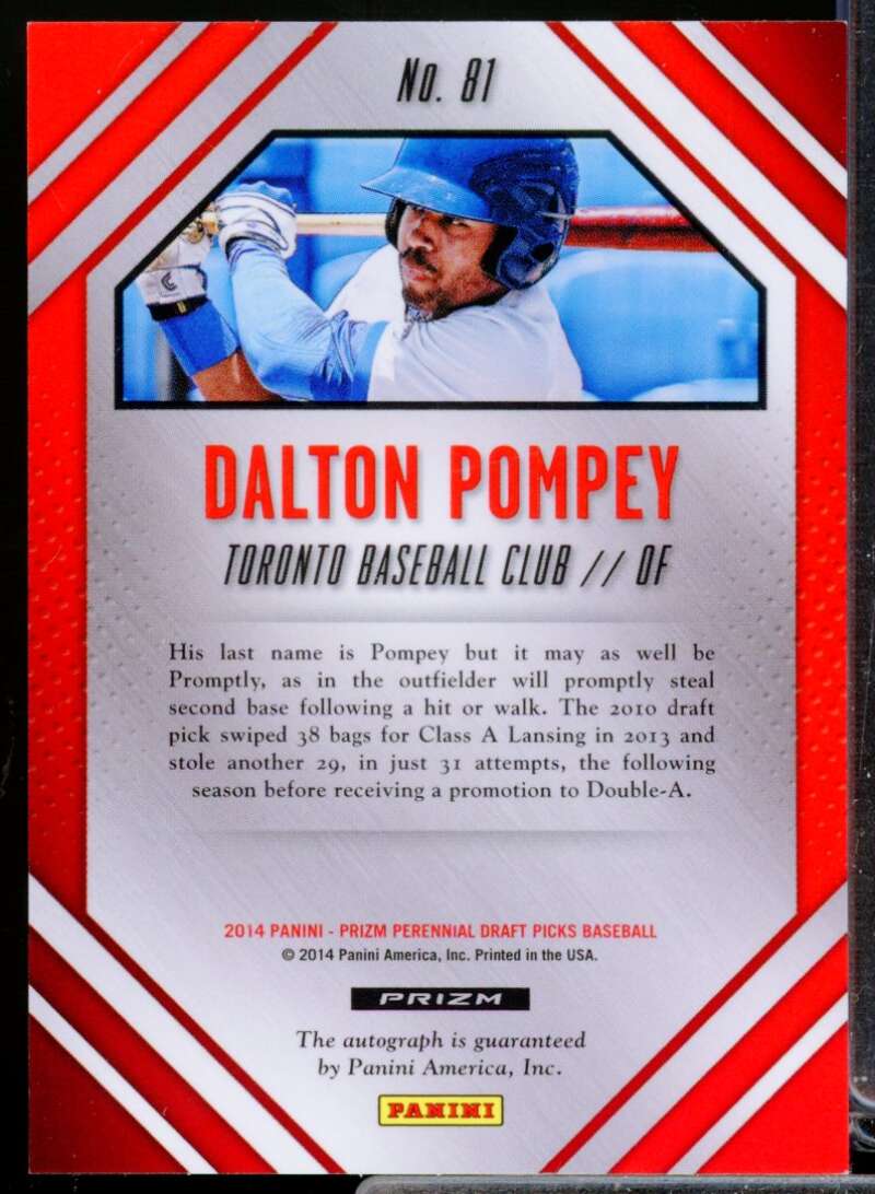 Dalton Pompey 2014 Panini Prizm Perennial Draft Picks Prospect Auto Prizms #81  Image 2