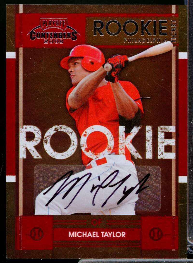 Michael Taylor Card 2008 Playoff Contenders Rookie Ticket Autograph #105  Image 1
