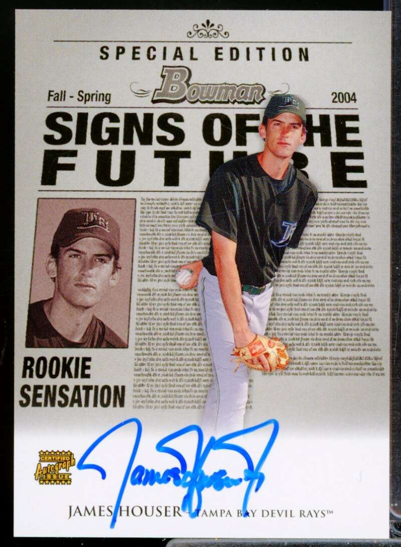 James Houser Card 2004 Bowman Signs of the Future Autograph #JH  Image 1