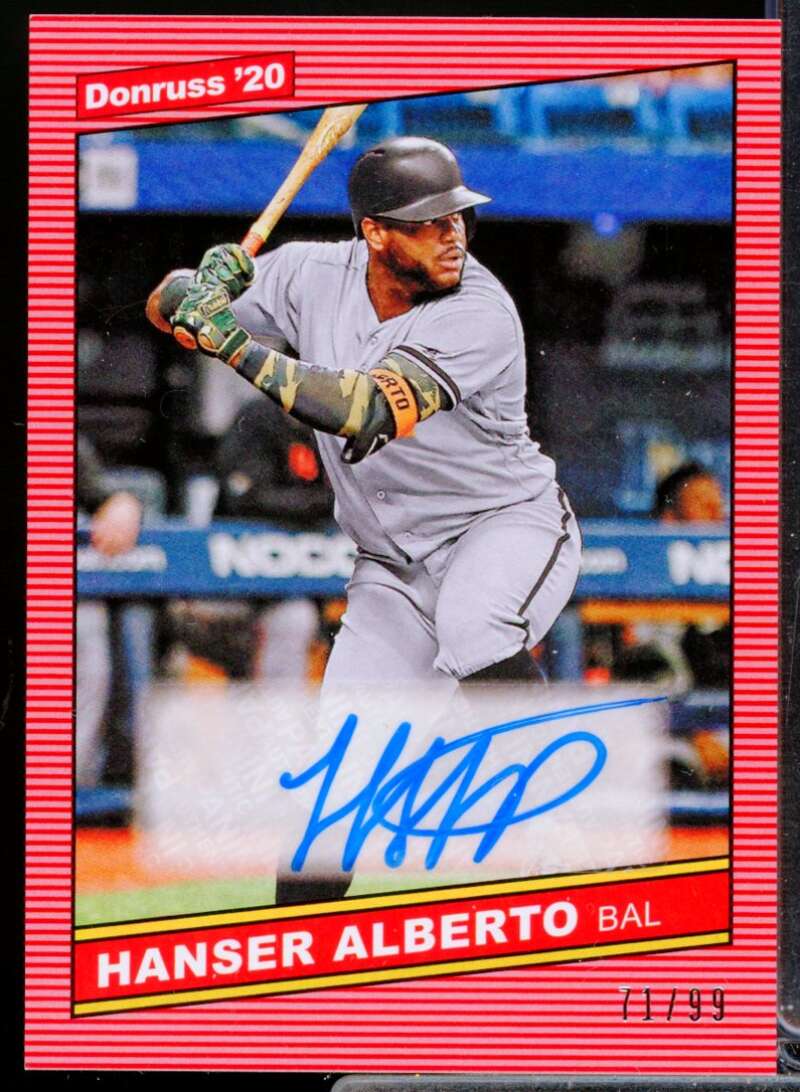 Hanser Alberto /99 Card 2020 Donruss Retro '86 Signatures Autograph Red #70  Image 1
