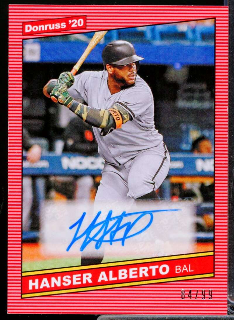 Hanser Alberto /99 Card 2020 Donruss Retro '86 Signatures Autograph Red #70  Image 1