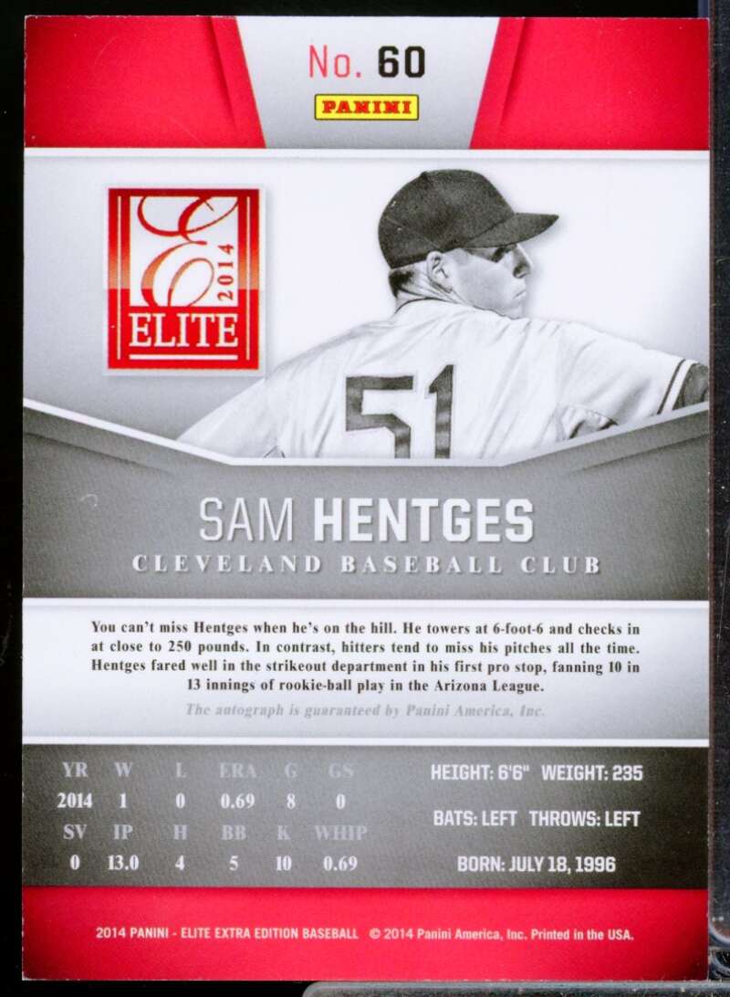 Sam Hentges 2014 Elite Extra Edition Franchise Futures Autograph Signatures #60  Image 2