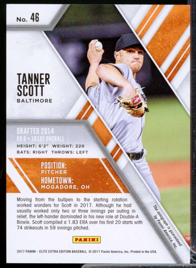 Tanner Scott Card 2017 Elite Extra Edition Autographs #46  Image 2