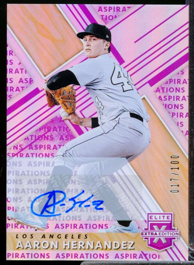 Aaron Hernandez /100 2019 Elite Extra Edition Autographs Aspiration Purple #141  Image 1
