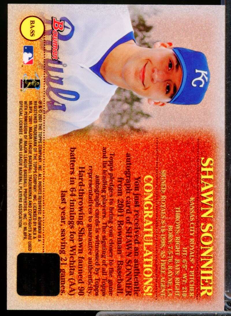 Shawn Sonnier Card 2001 Bowman Autographs #BASS  Image 2