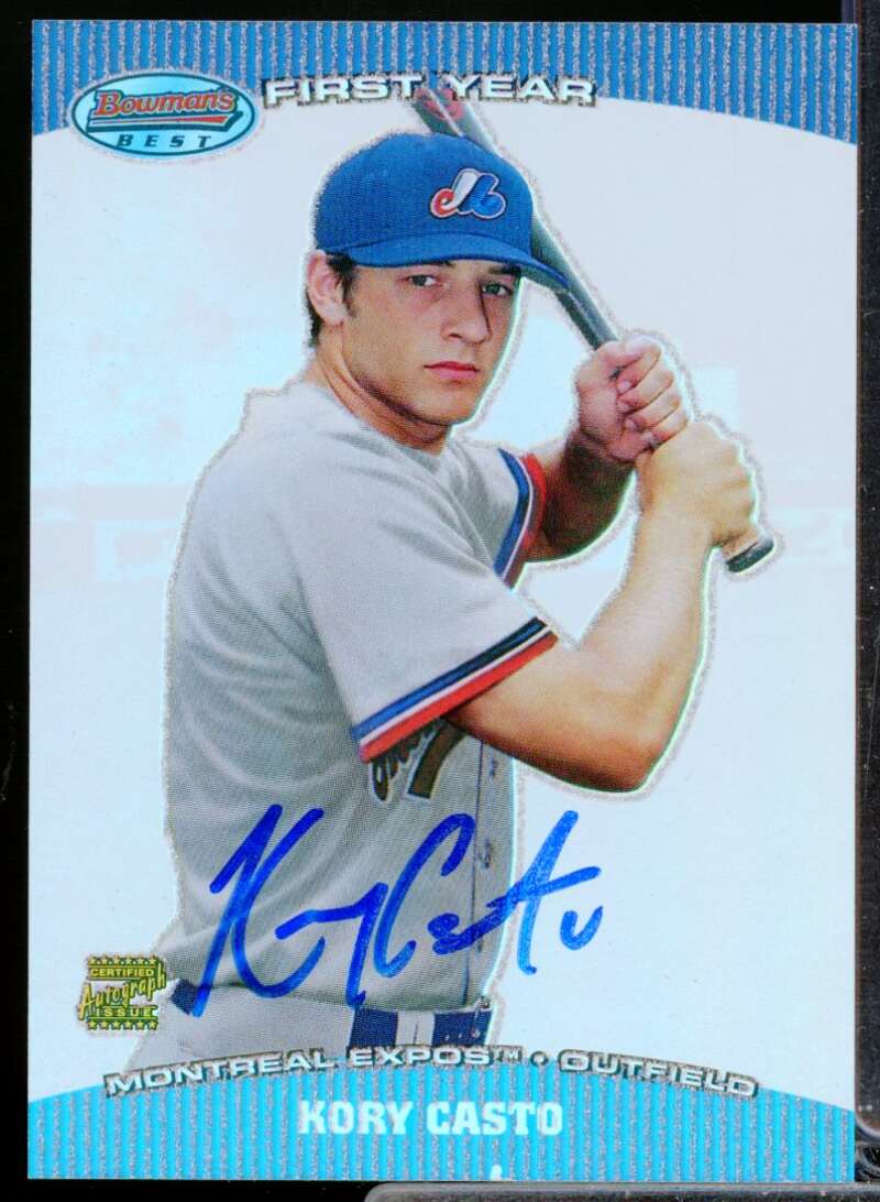 Kory Casto RC Card 2004 Bowman's Best First Year Rookie Autograph #KC  Image 1