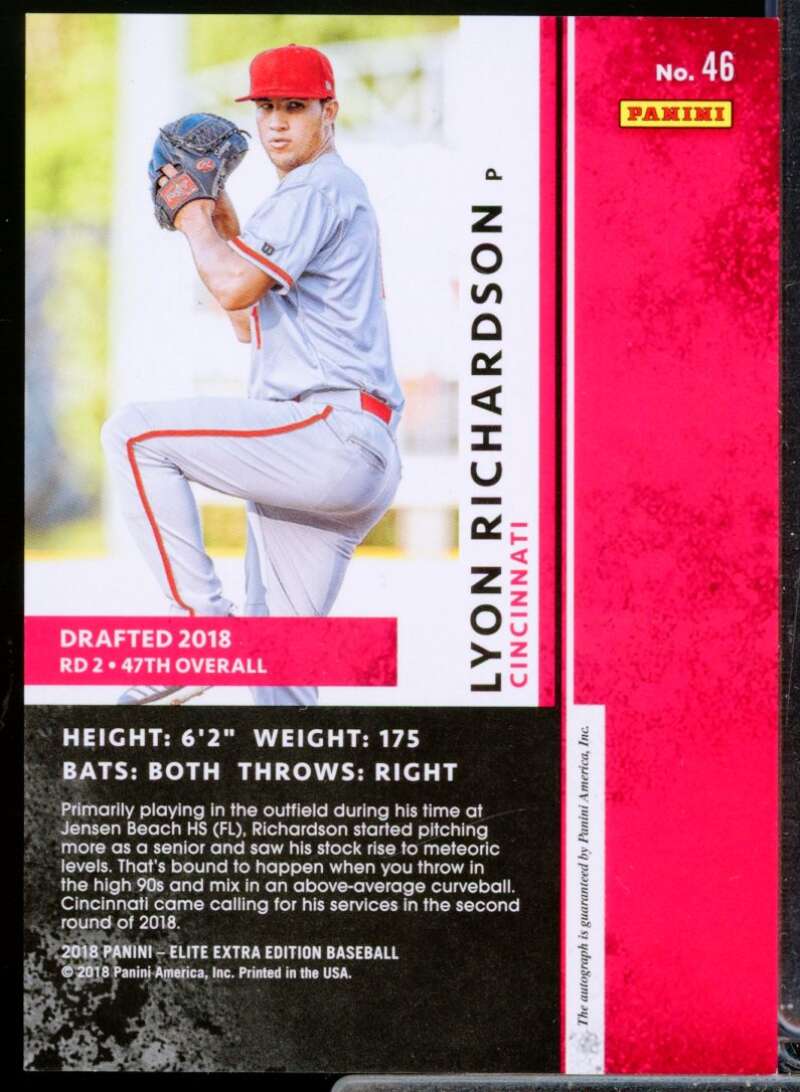 Lyon Richardson Card 2018 Elite Extra Edition Autographs #46  Image 2