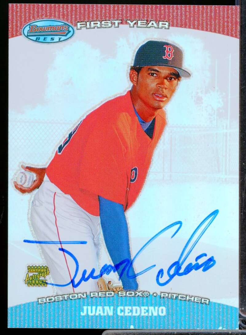 Juan Cedeno RC Card 2004 Bowman's Best First Year Rookie Autograph #JC  Image 1