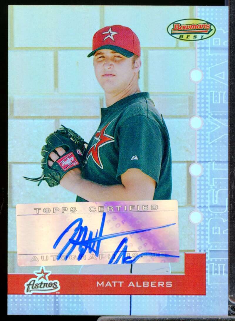 Matt Albers Card 2005 Bowman's Best First Year Autograph Silver #132  Image 1