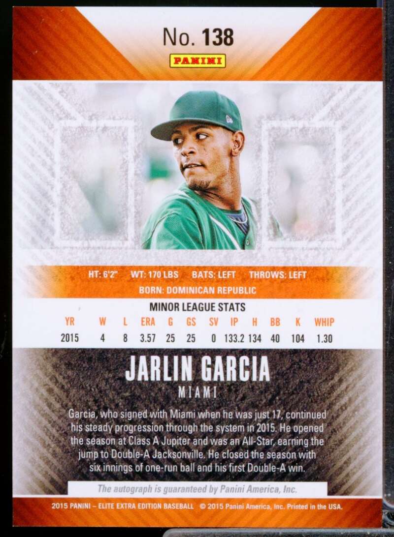 Jarlin Garcia Card 2015 Elite Extra Edition Prospect Autographs #138  Image 2