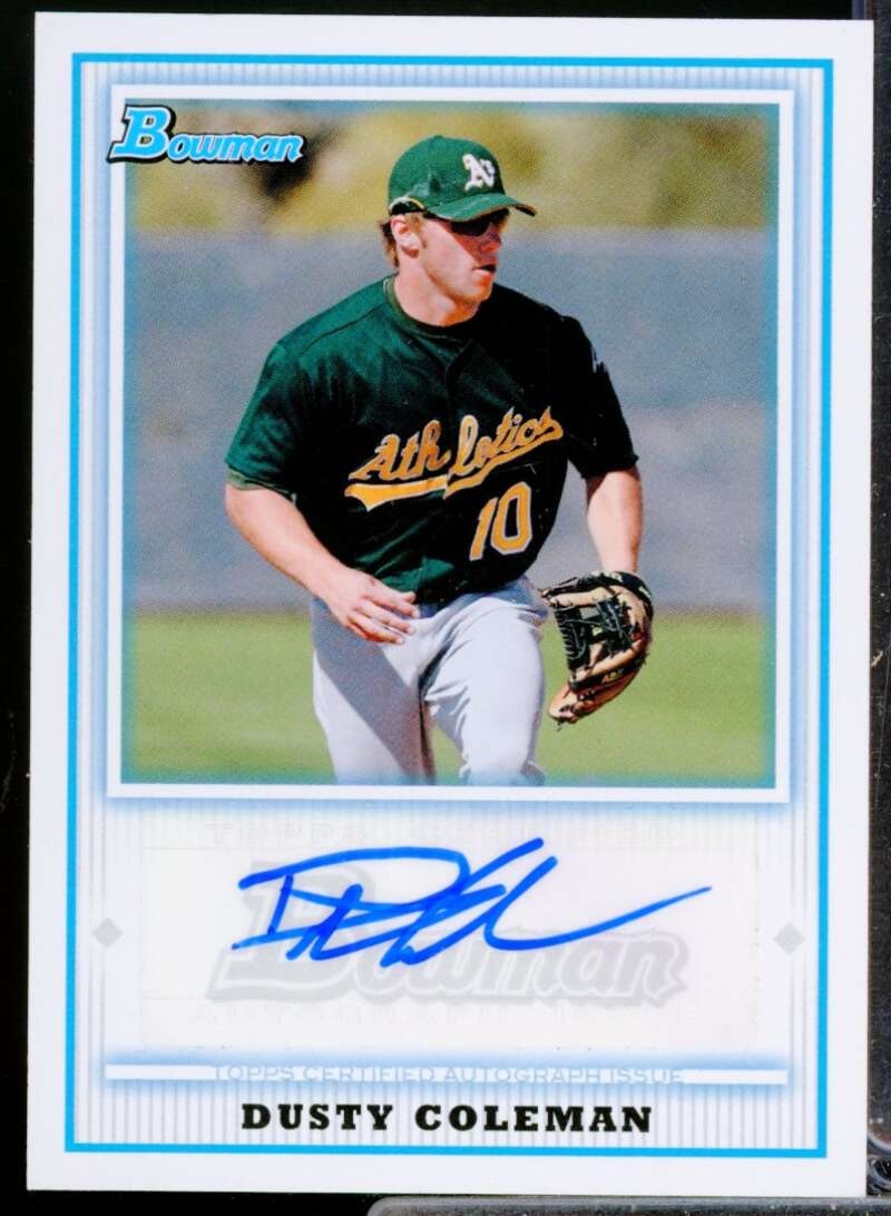 Dusty Coleman Card 2010 Bowman Prospect Autographs #DC  Image 1