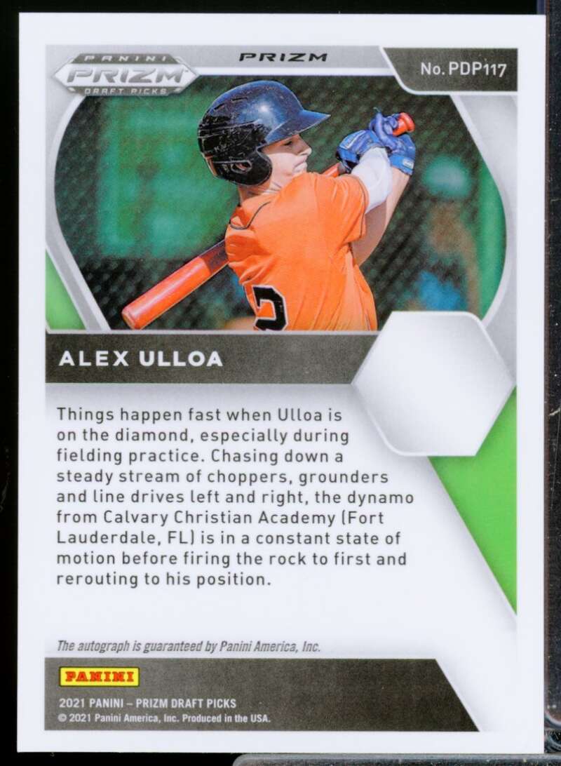 Alex Ulloa 2021 Panini Prizm Draft Picks Base Autographs Prizms Silver #117  Image 2