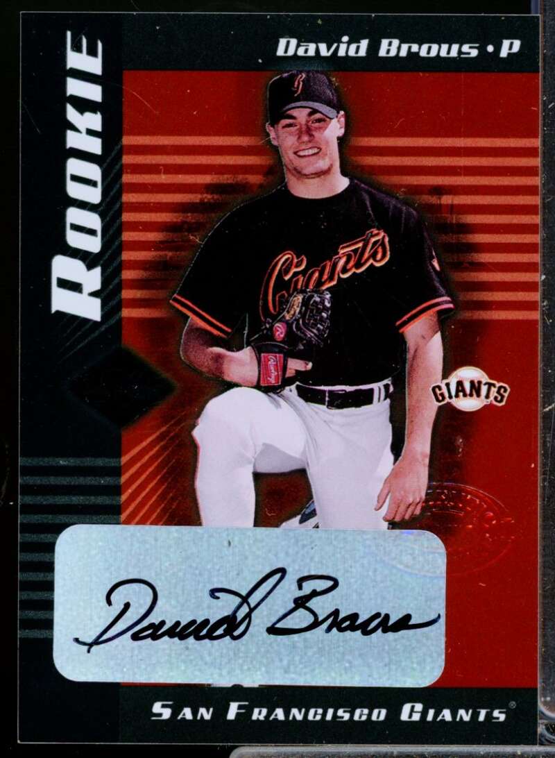 David Brous /750 RC Card 2001 Leaf Limited Rookie Autograph #317  Image 1