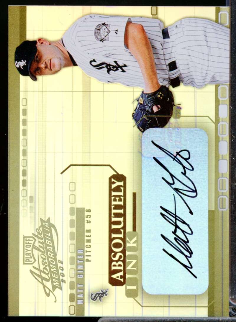 Matt Ginter Card 2002 Absolute Memorabilia Absolutely Ink Autograph #AI39  Image 1