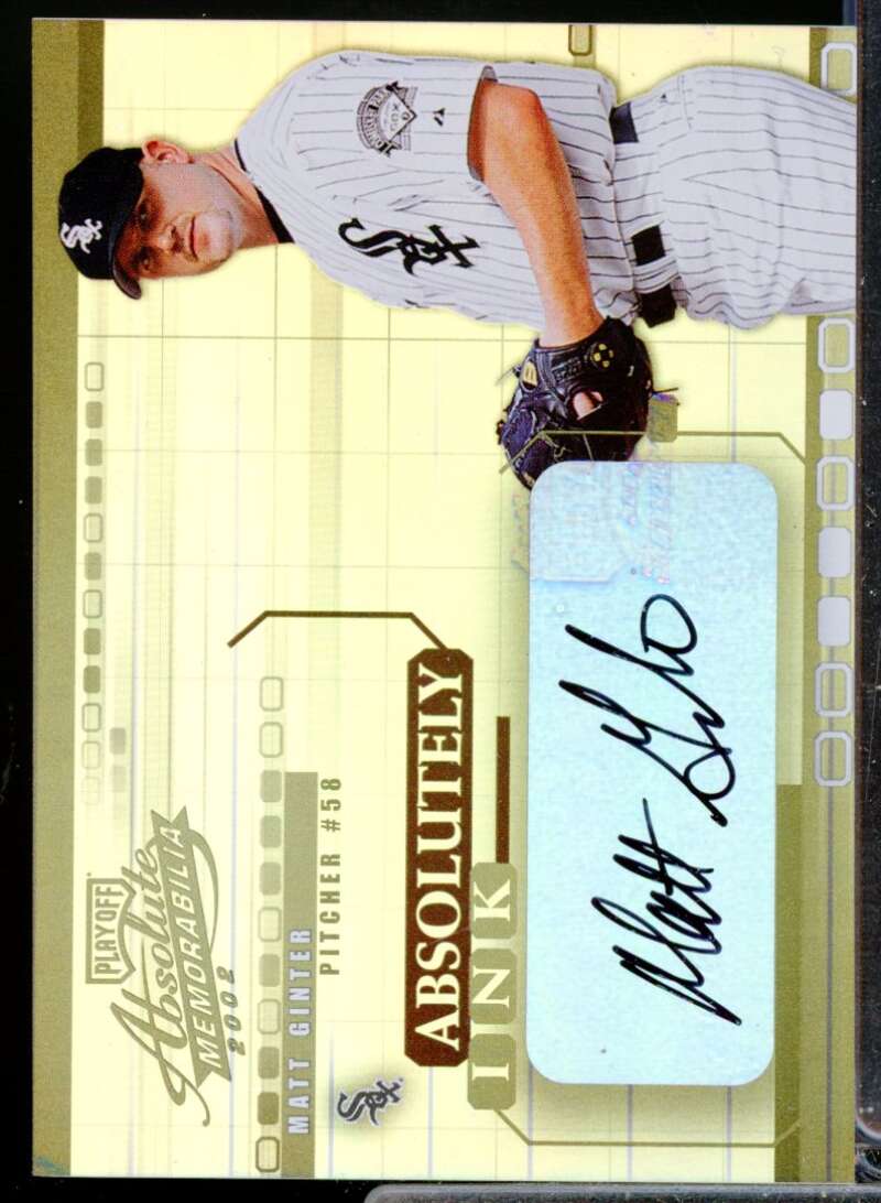 Matt Ginter Card 2002 Absolute Memorabilia Absolutely Ink Autograph #AI39  Image 1