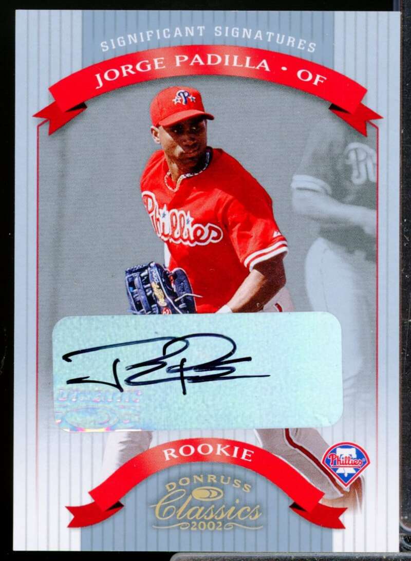 Jorge Padilla 2002 Donruss Classics Significant Signature Rookie Autograph #104  Image 1