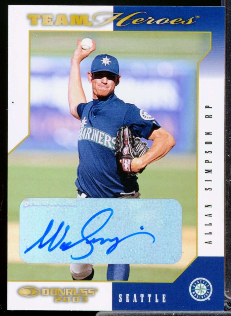 Allan Simpson /250 Card 2003 Donruss Team Heroes Autographs #447  Image 1