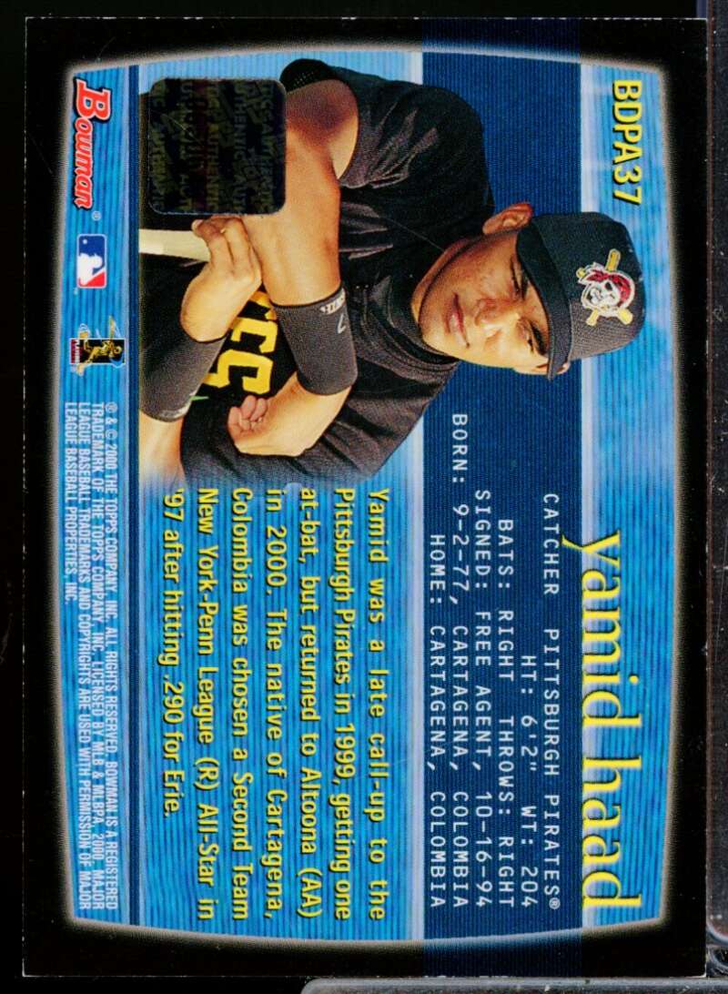 Yamid Haad Card 2000 Bowman Draft Autographs #BDPA37  Image 2