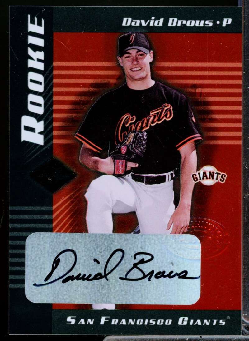 David Brous /750 RC Card 2001 Leaf Limited Rookie Autograph #317  Image 1