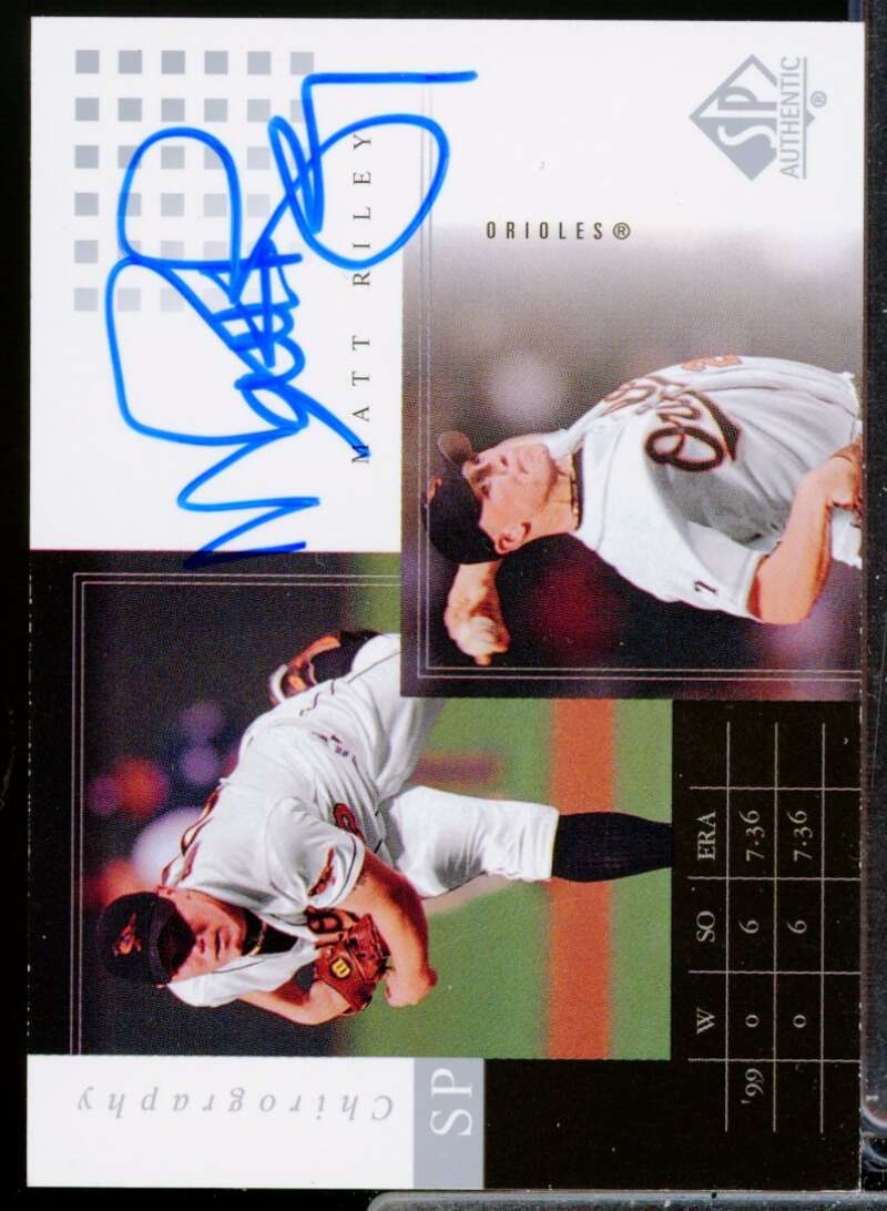 Matt Riley Card 2000 SP Authentic Chirography Autograph #MRI  Image 1