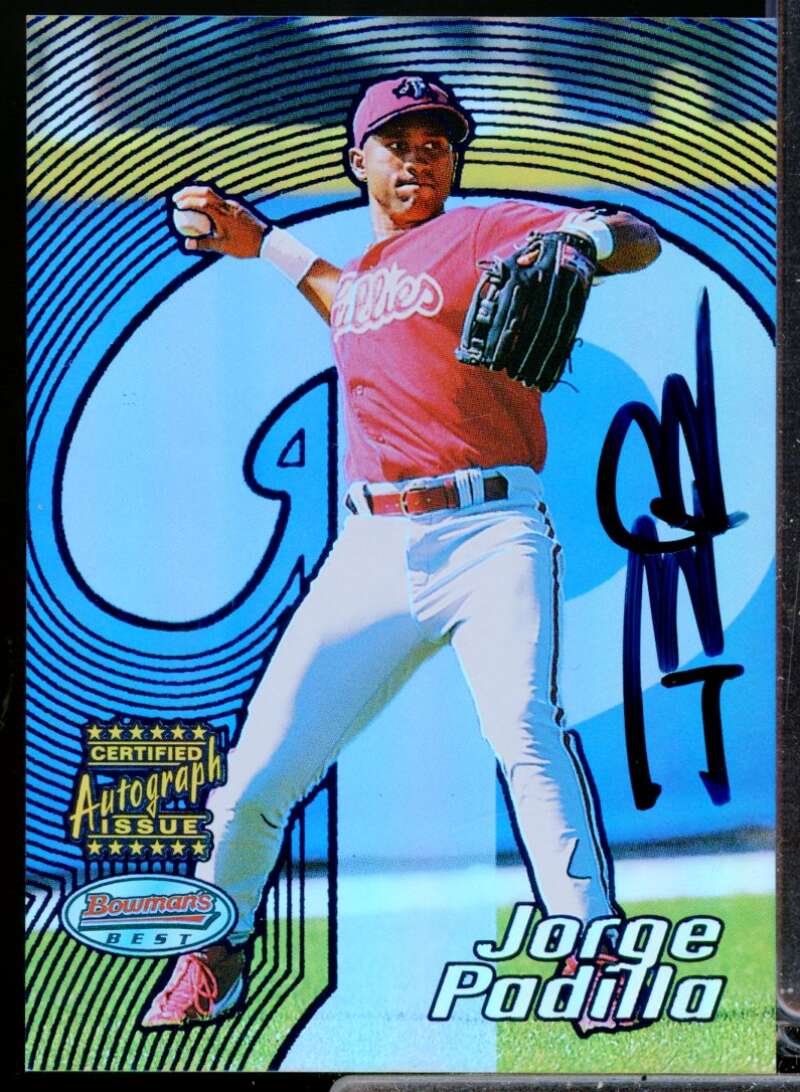 Jorge Padilla Card 2002 Bowman's Best Autograph Blue #108  Image 1