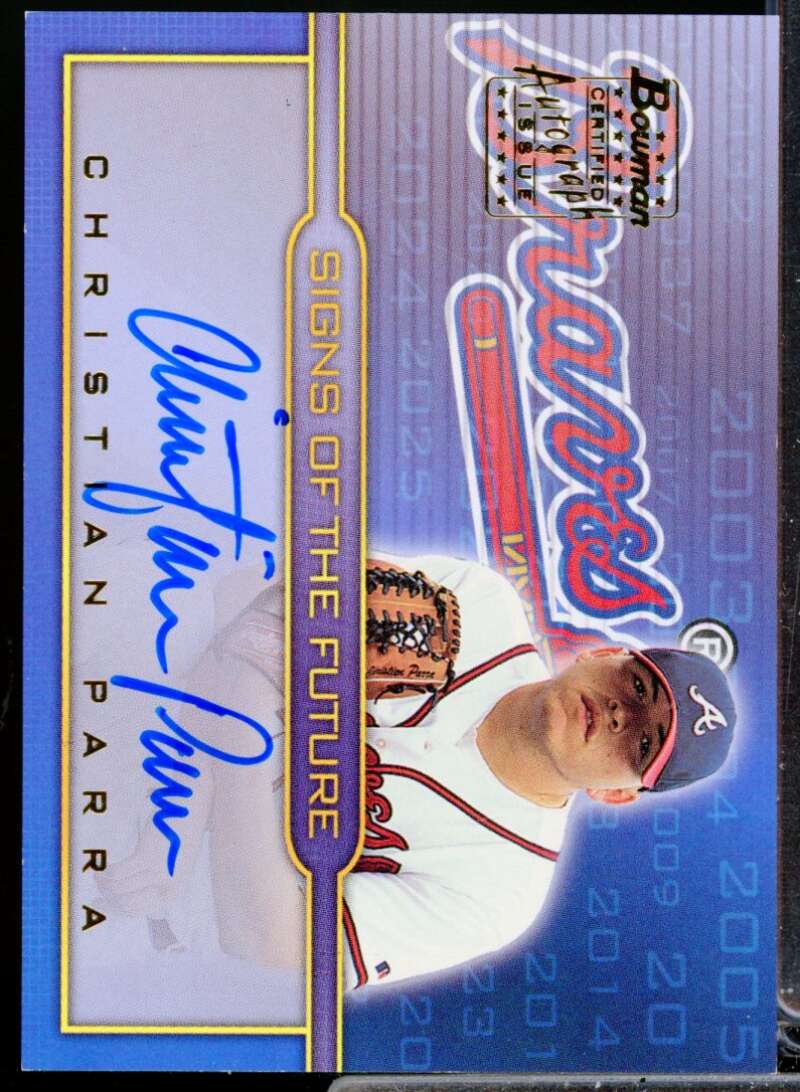 Christian Parra Card 2002 Bowman Draft Signs of the Future Autograph #CP  Image 1