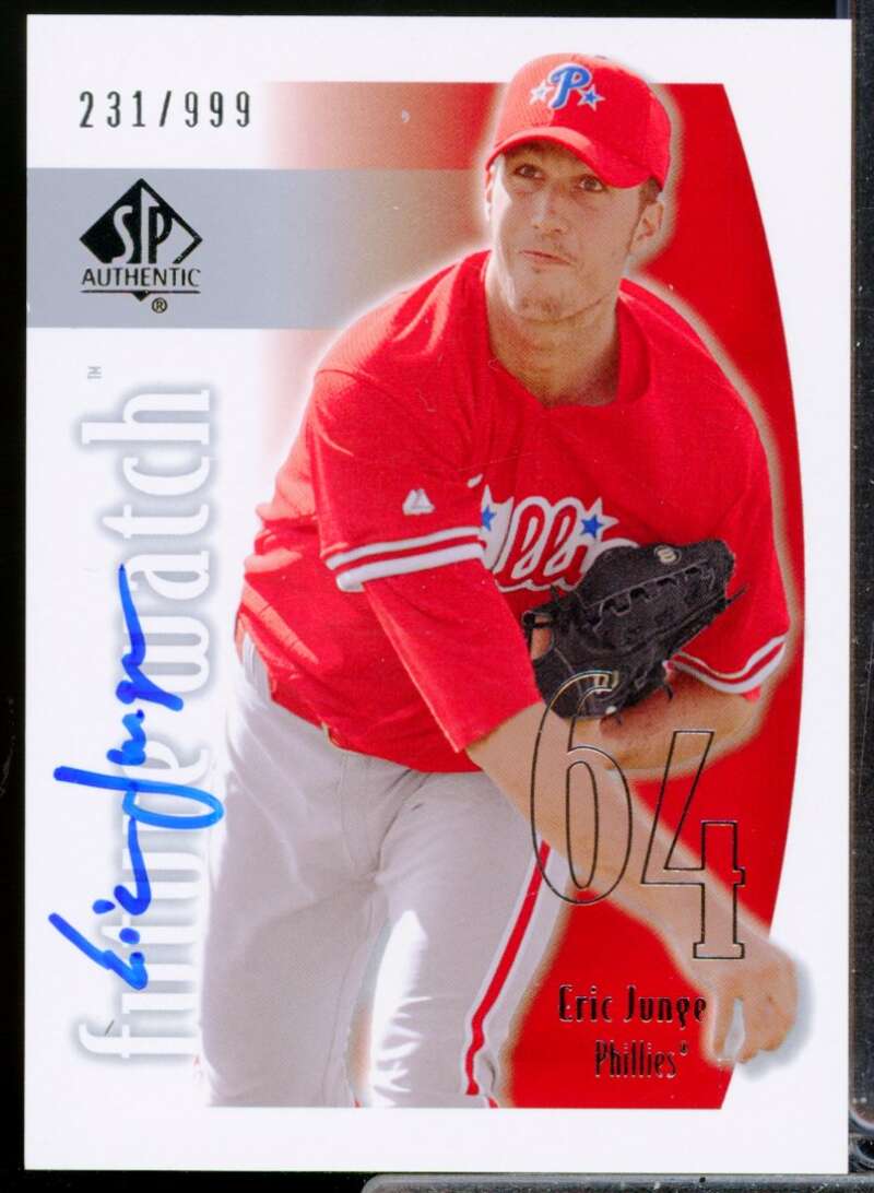 Eric Junge RC Card 2002 SP Authentic Rookie Autograph Future Watch #160  Image 1