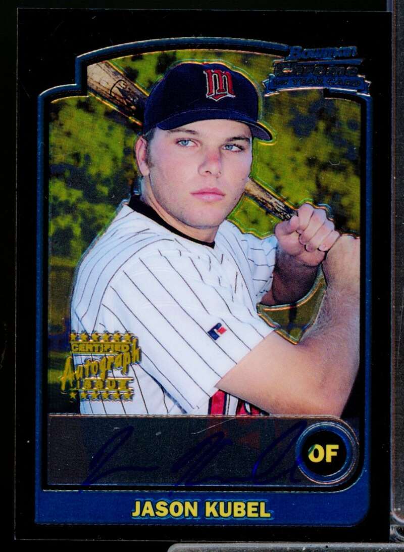 Jason Kubel RC Card 2003 Bowman Chrome Rookie Autograph #337  Image 1