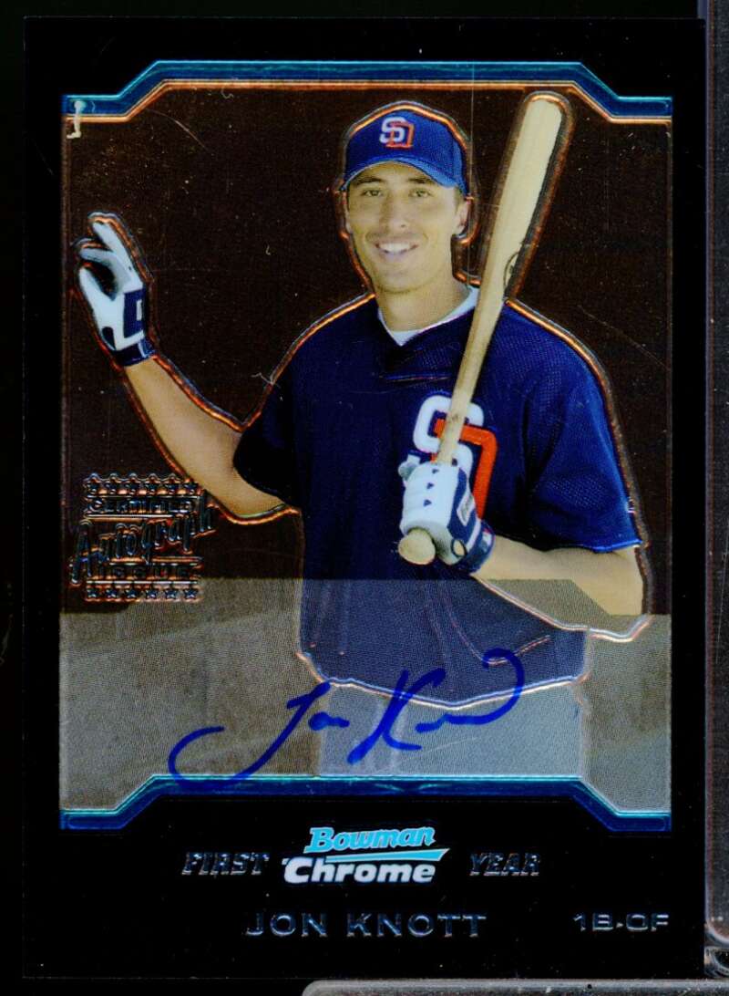 Jon Knott RC Card 2004 Bowman Chrome Rookie Autograph #350  Image 1
