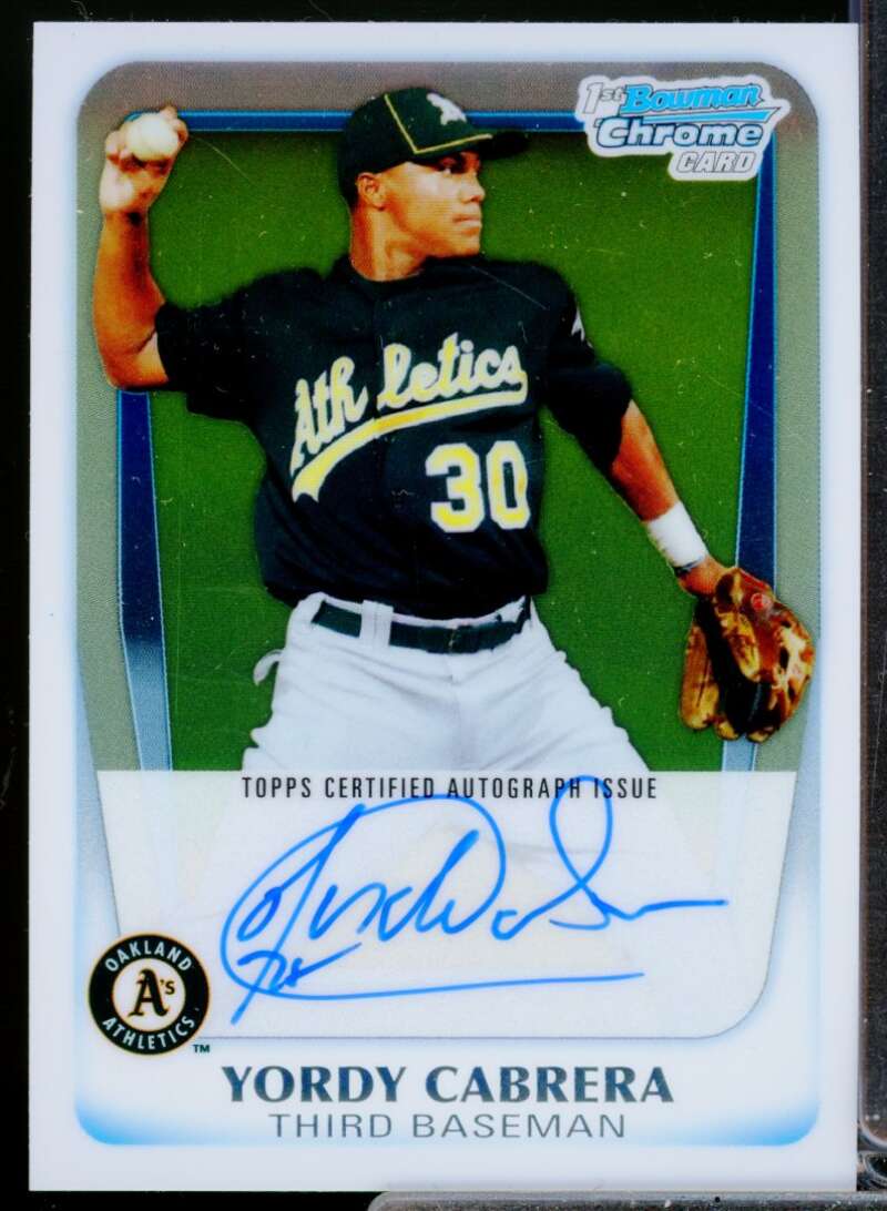 Yordy Cabrera Card 2011 Bowman Chrome Prospect Autographs #BCP97  Image 1
