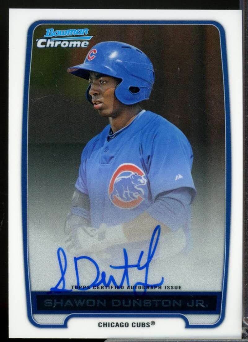 Shawon Dunston Jr. Card 2012 Bowman Chrome Prospect Autographs #SD  Image 1
