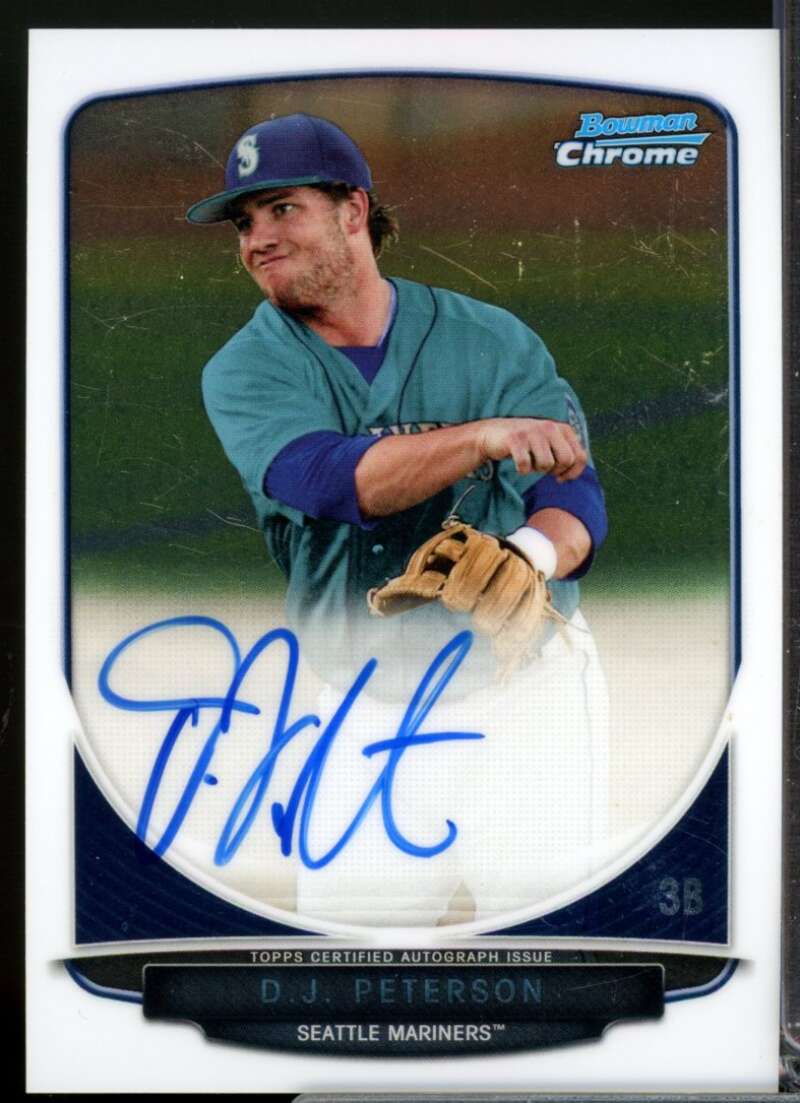 D.J. Peterson Card 2013 Bowman Chrome Draft Draft Pick Autographs #DP  Image 1