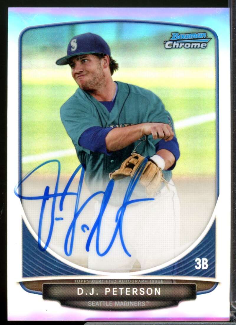 D.J. Peterson 2013 Bowman Chrome Draft Draft Pick Autographs Refractors #DP  Image 1