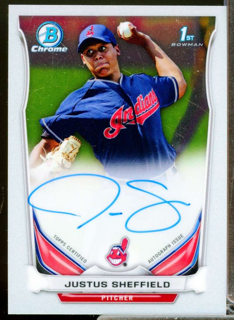Justus Sheffield Card 2014 Bowman Chrome Draft Draft Pick Autographs #BCAJS  Image 1