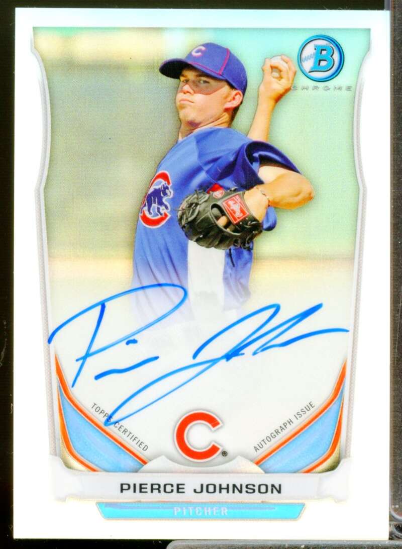 Pierce Johnson Card 2014 Bowman Chrome Prospect Autographs Refractors #BCAPPJ  Image 1