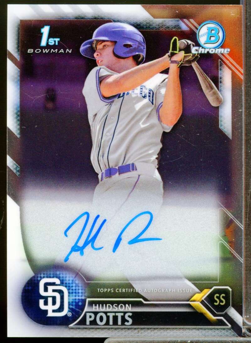 Hudson Potts Card 2016 Bowman Chrome Draft Draft Pick Autographs #CDAHS  Image 1